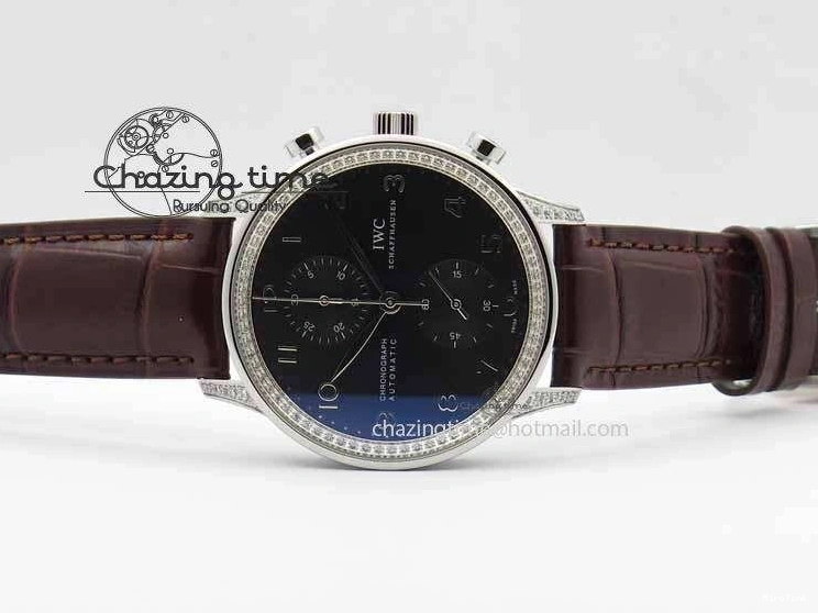 MIROTIME 0403 Unique Portuguese IW3714 Diam ZF V2 1:1 Best Edition Gray Dial On Brown Leather Strap A79350 (Slim Movement) 7250